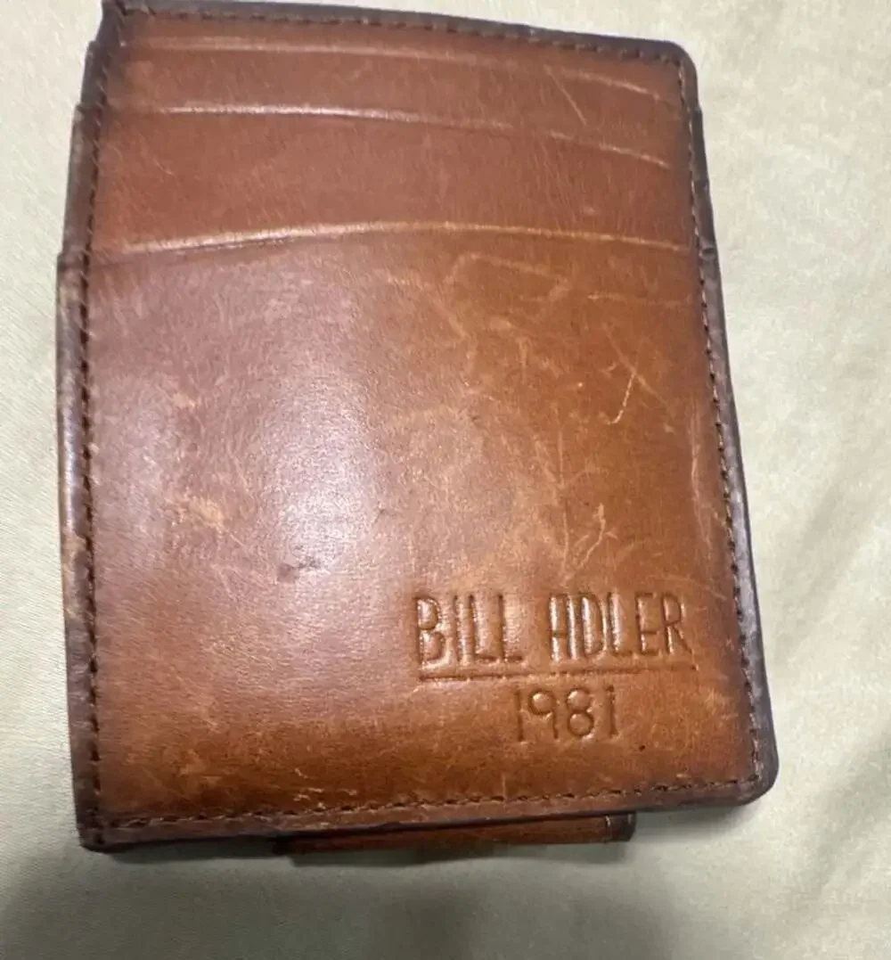Bill Adler 1981 Crazy Horse Leather Magnetic Money Clip Front Pocket Wallet